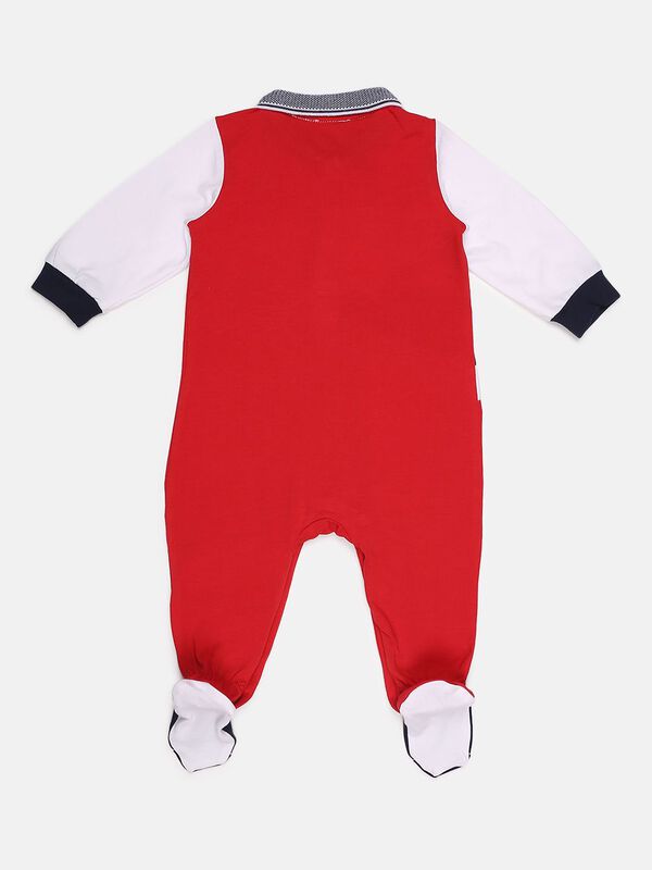 Colorblocked Front Opening Babysuit image number null